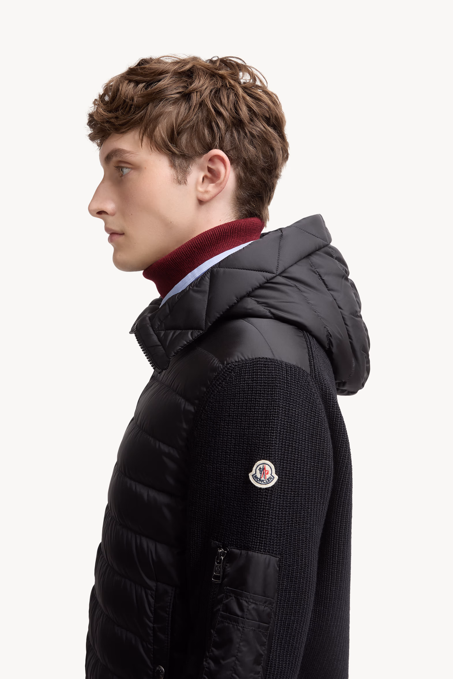 Padded Zip-Up Cardigan Men Black Moncler 4